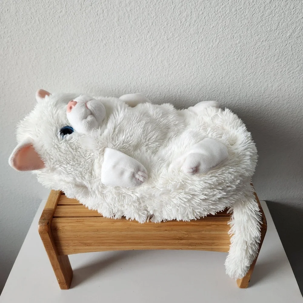 Hideaway Pets White Blue Eye Kitty‎ Persian Cat Plush Stuffed Animal Pillow 15in